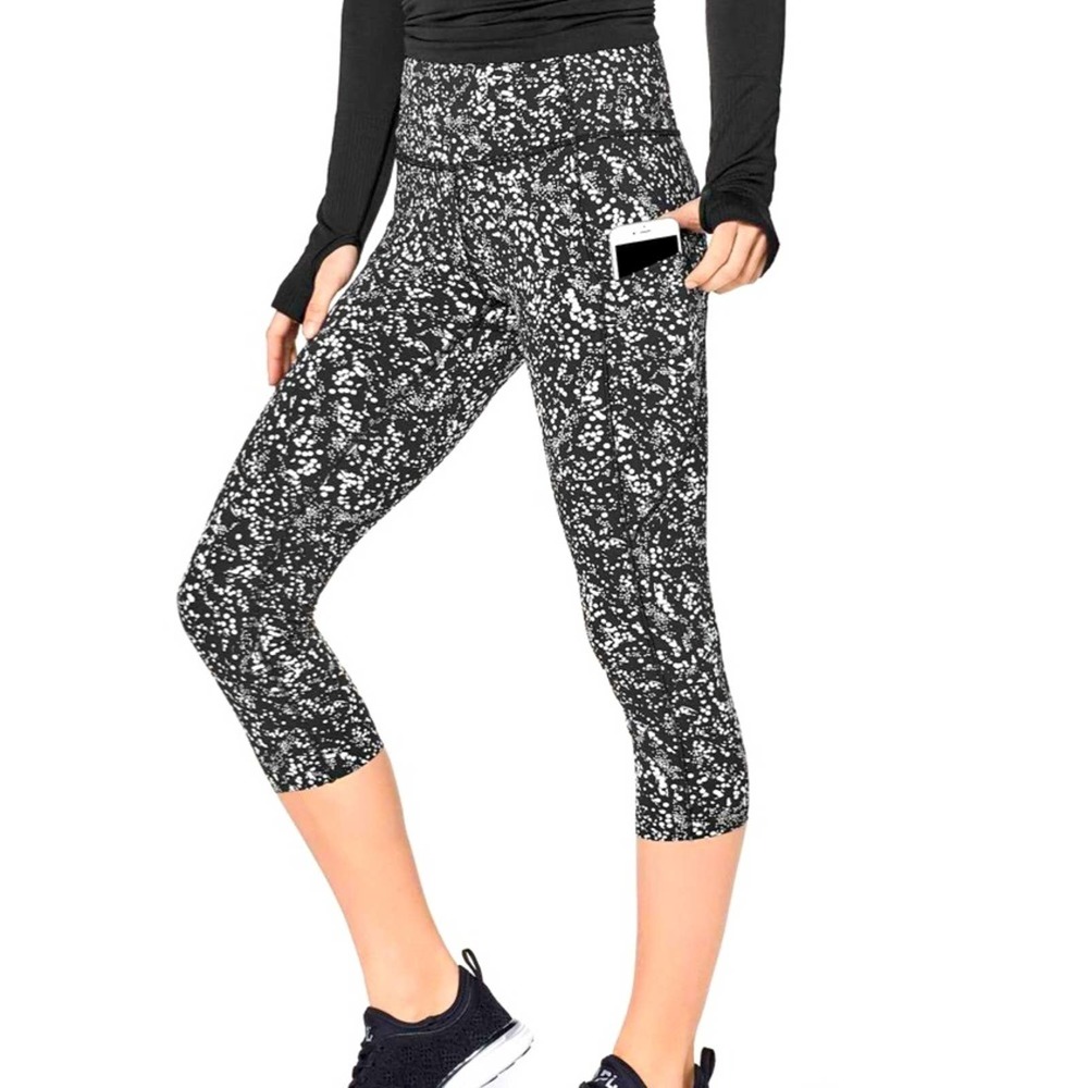 Lululemon Fast and Free Crop II Nulux, Chirasu Leggings, size 6